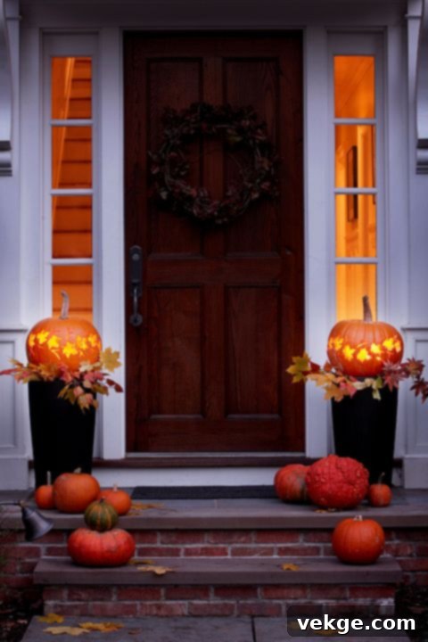 Lighted Pumpkin Planters