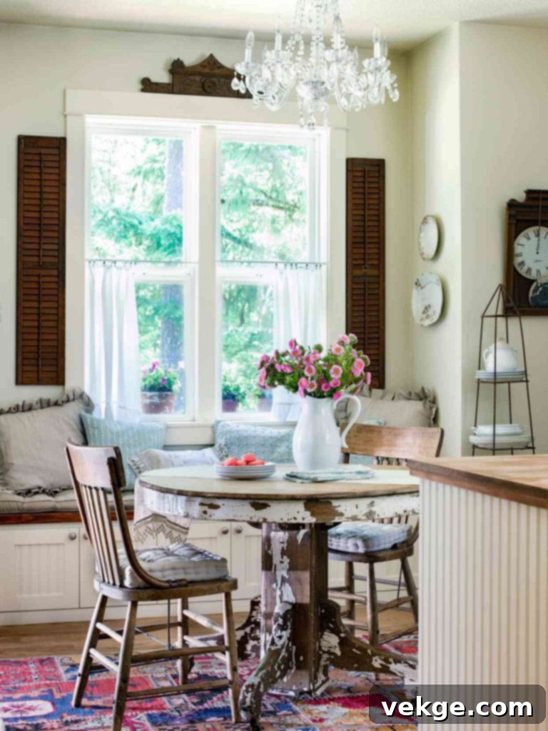 dining room wooden shutters antique table