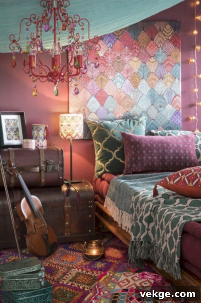 Deep color Boho decor