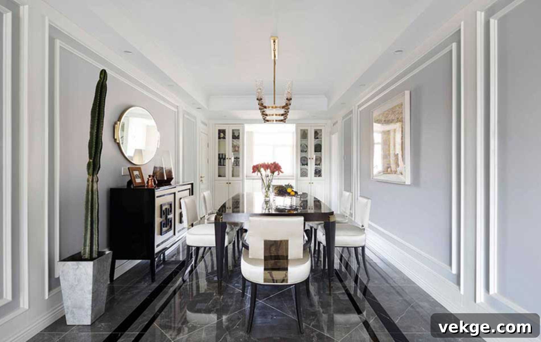 Living room with elegant crown moulding enhancing the architectural detail