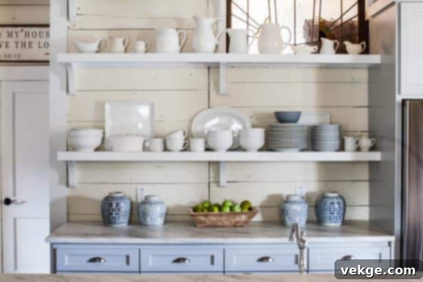 open shelves