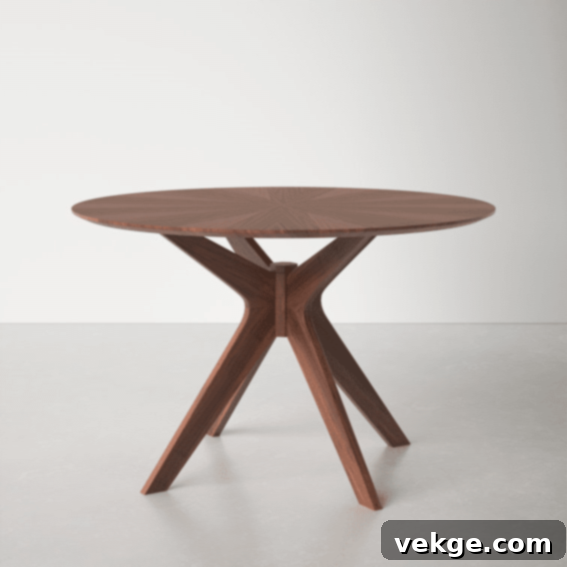 Fenway Round Dining Table with mid-century design