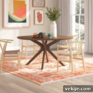 Thomas Oval Dining Table with starburst pattern and boomerang legs