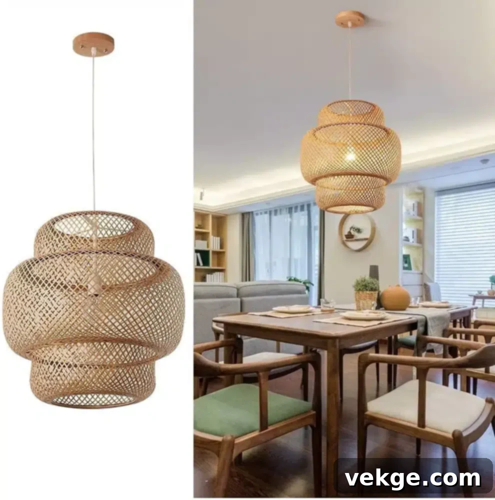 Rattan Chandelier for Coastal Homes