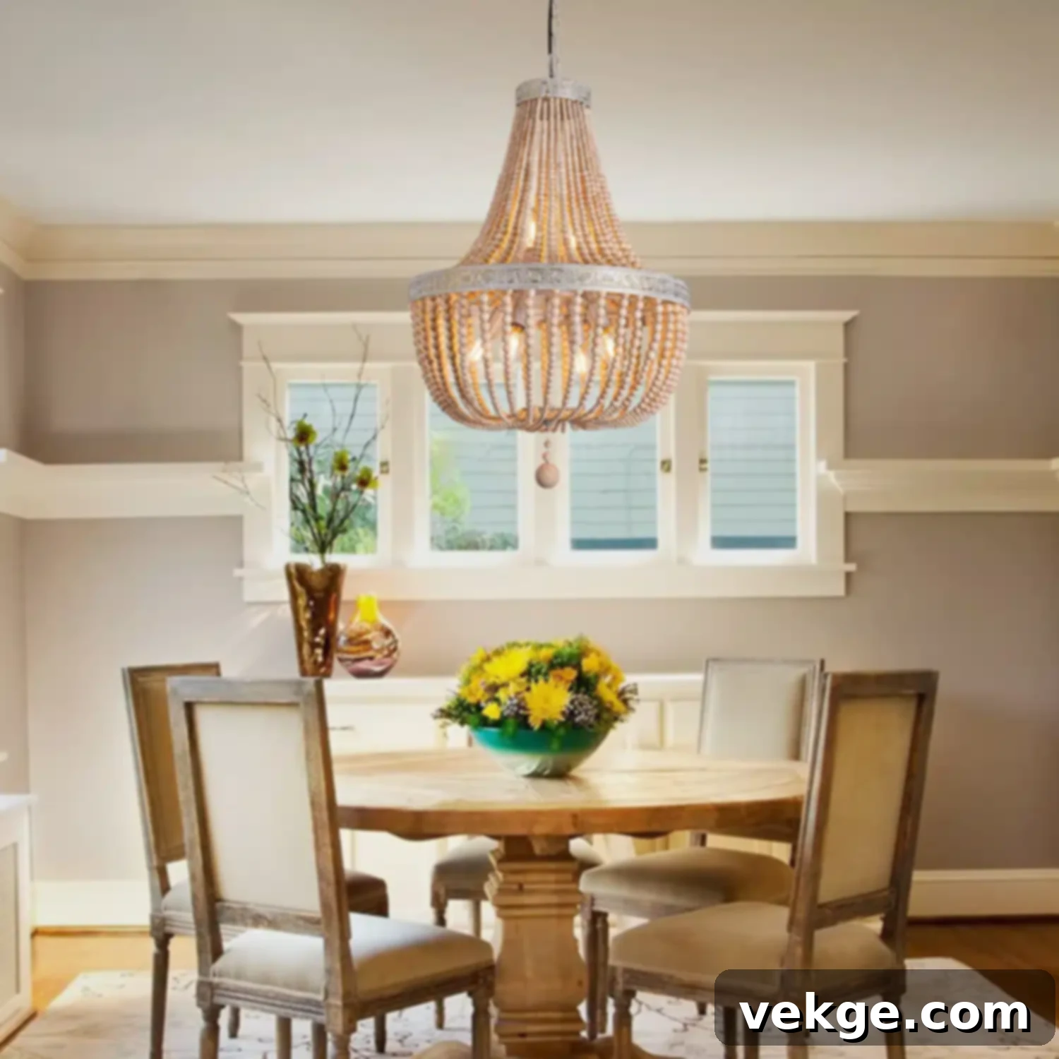 Trendy Boho Glam Wooden Chandelier