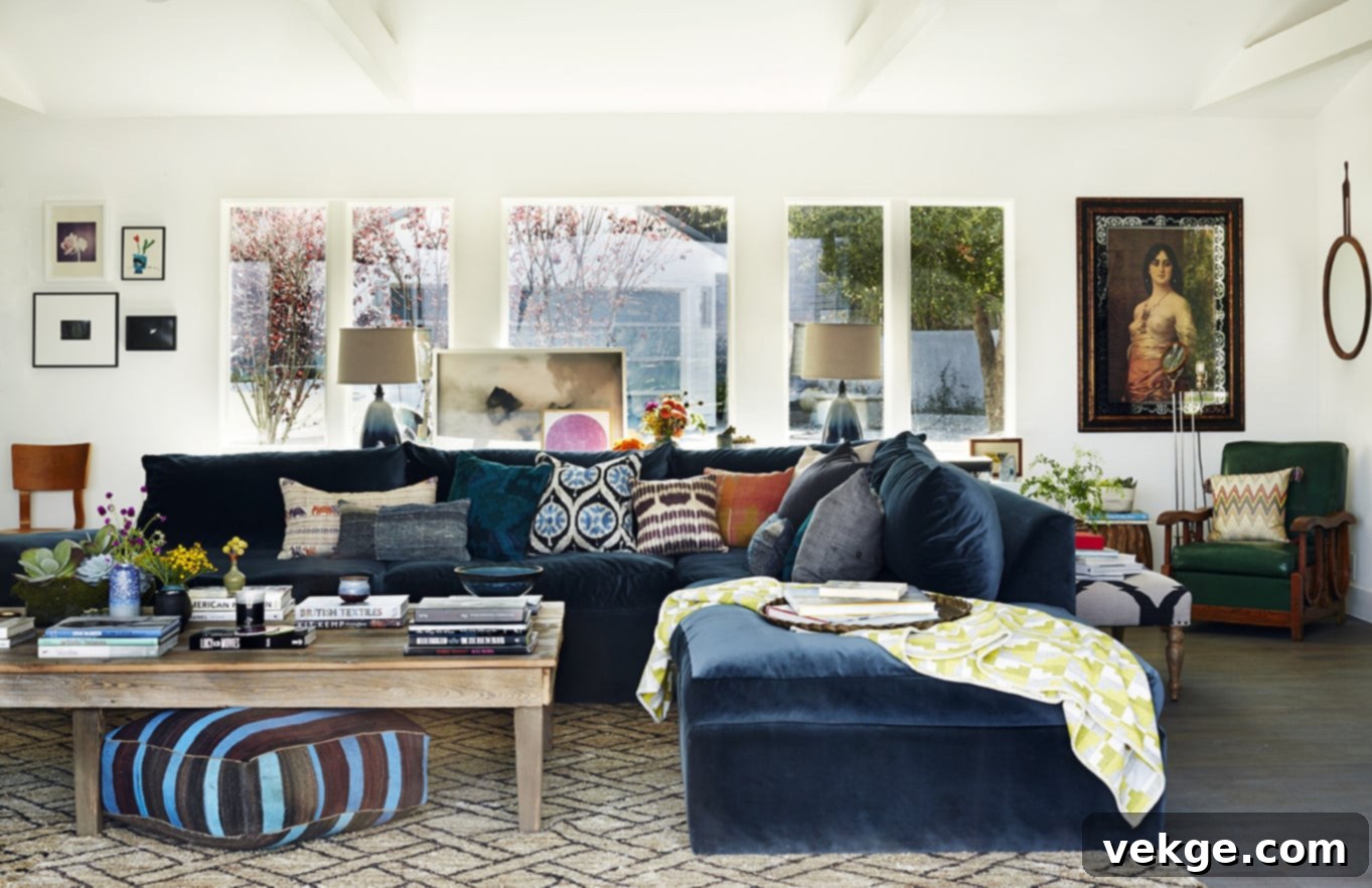blue velvet sofa living room ideas
