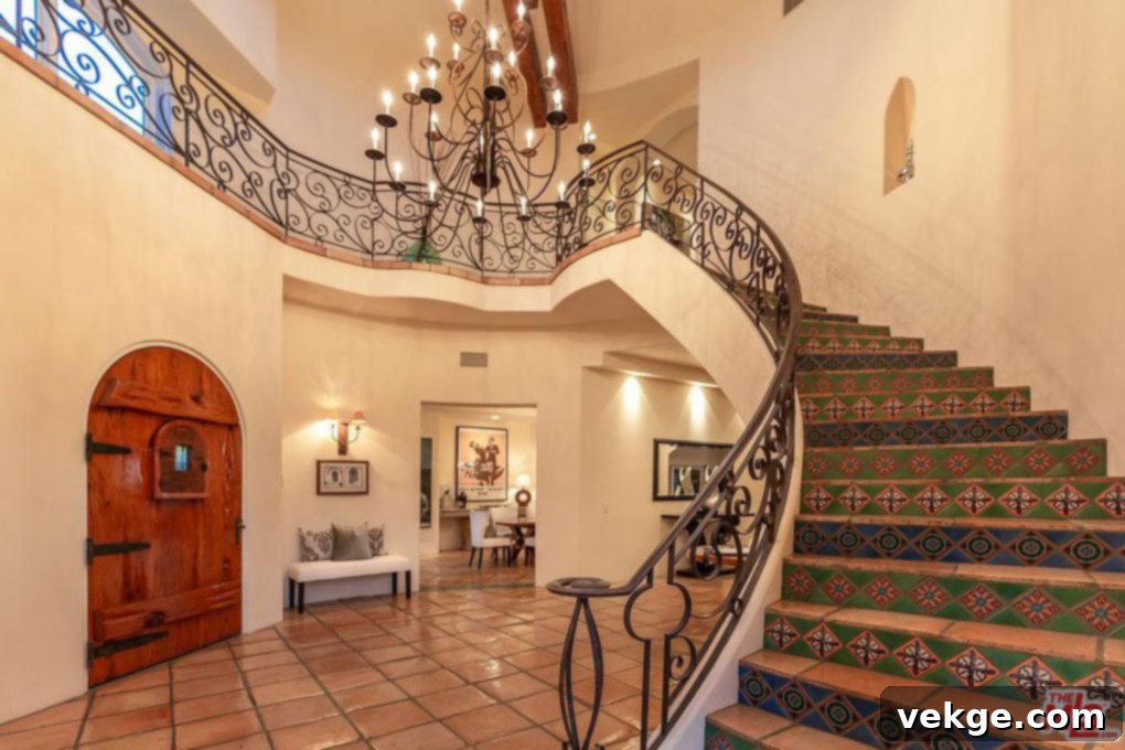 Spanish style lighting with a rustic chandelier