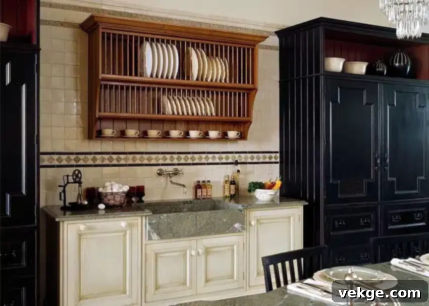 Rustic wood elements in a Spanish kitchen design