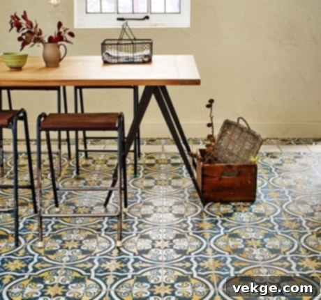 Flooring in the Spanish-Style with decorative tiles