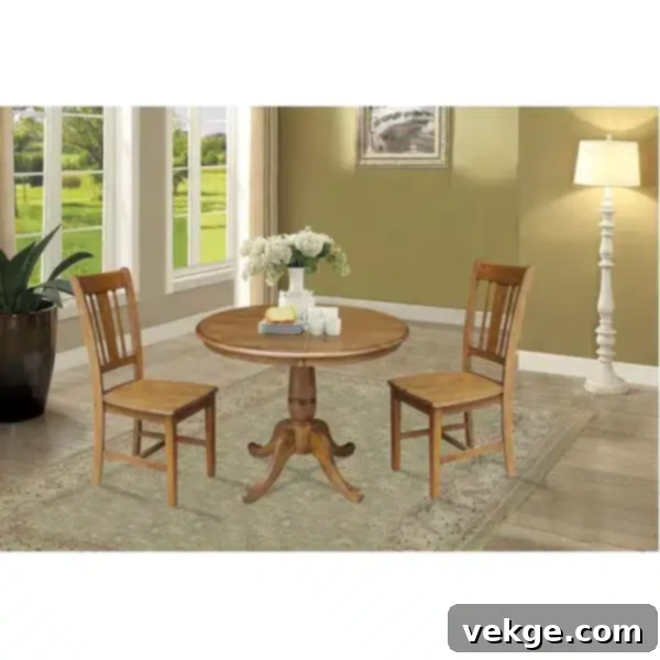 Classic Round Top Pedestal Dining Table by International Concepts