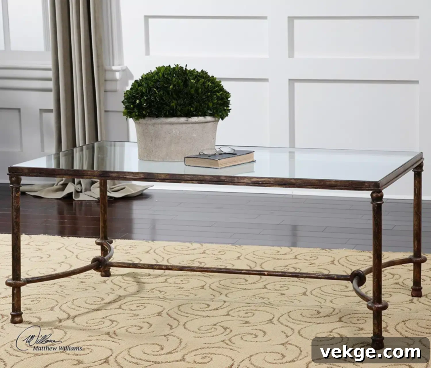 Rustic Iron Coffee Table with Glass Top and Horse Bride Inspiration