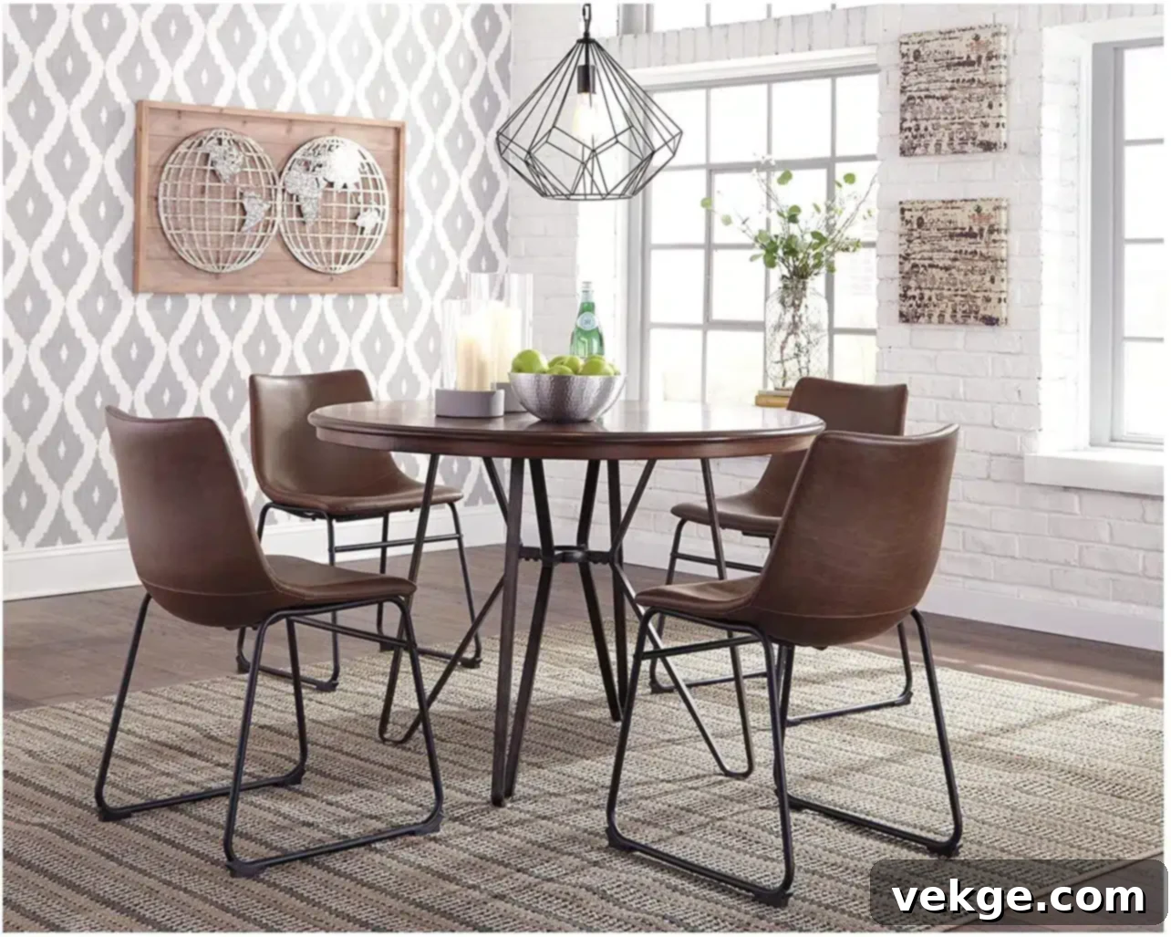 Stylish Mid-Century Centiar Dining Room Table with Metal Base