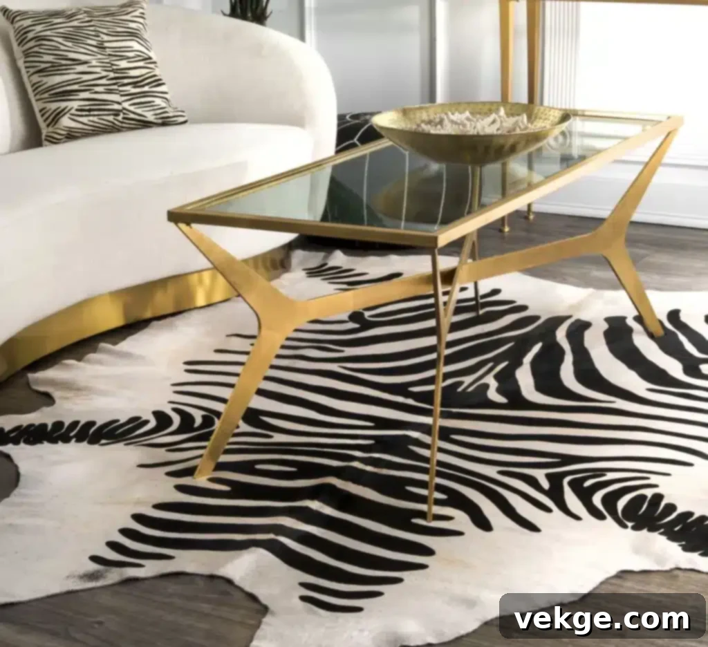 Zebra Cowhide Scandinavian Rugs