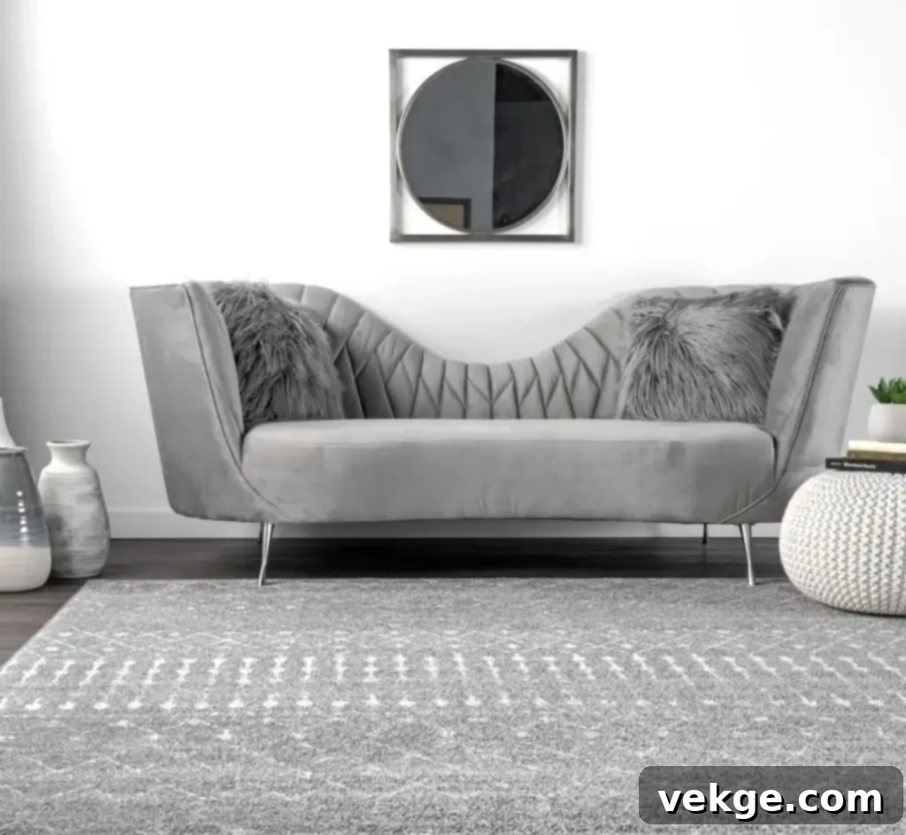 Dark Gray Scandinavian Rug