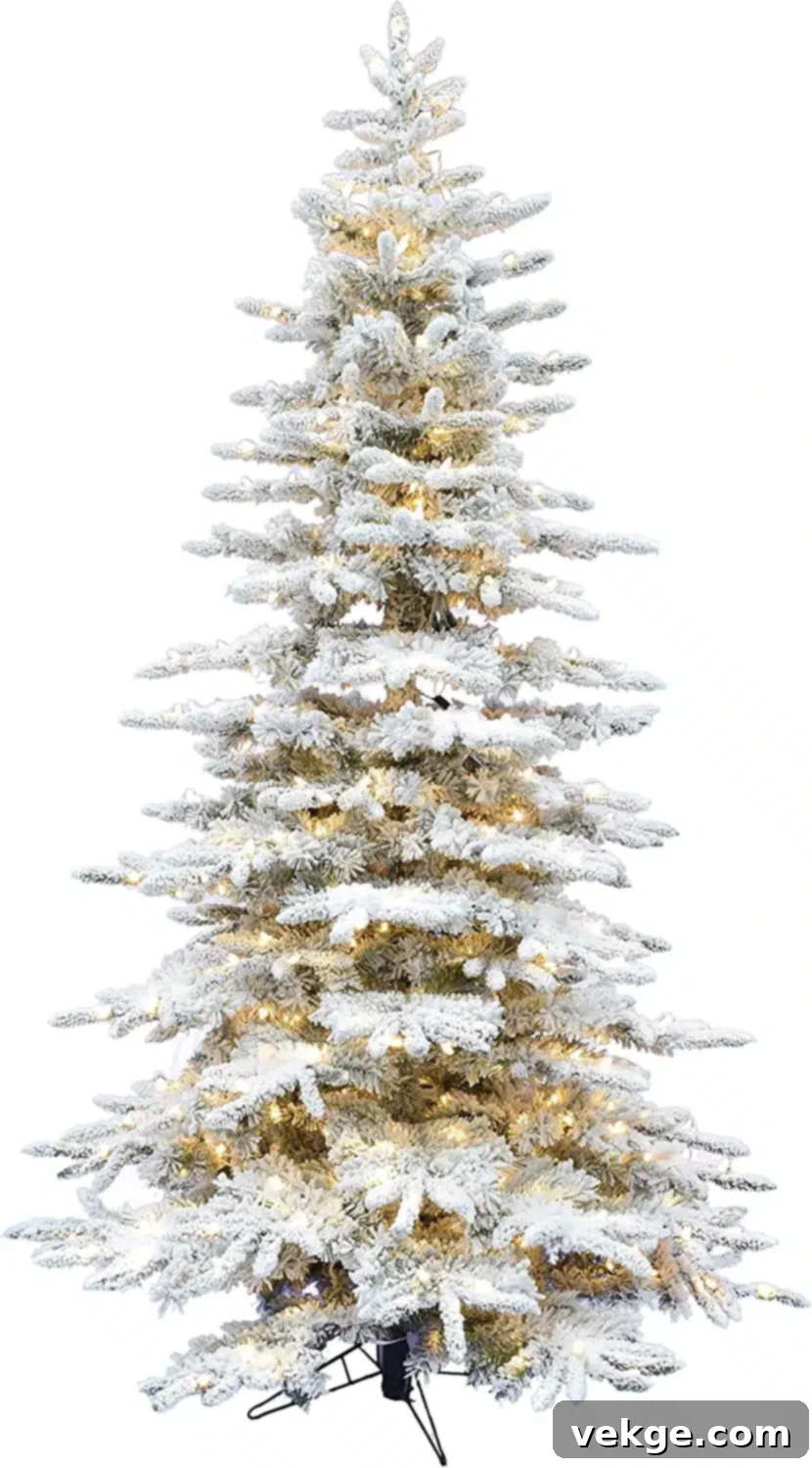 Clear 9 Ft. Flocked Mountain Pine