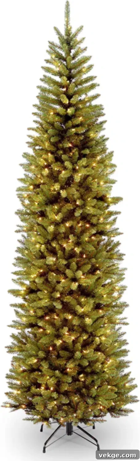 National Tree Company Artificial Pre-Lit Slim Christmas Tree