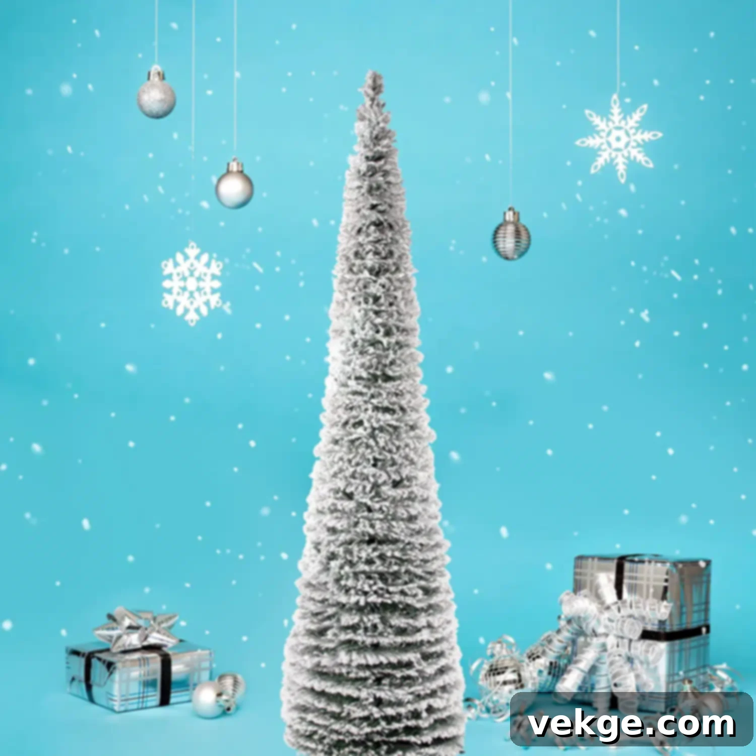 DOYOLLA Snow Flocked Christmas Tree 5ft