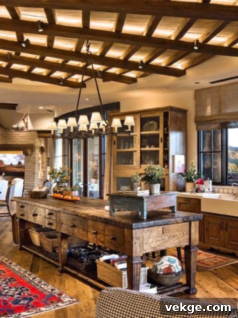 Large vintage wall clock in an industrial kitchen setting