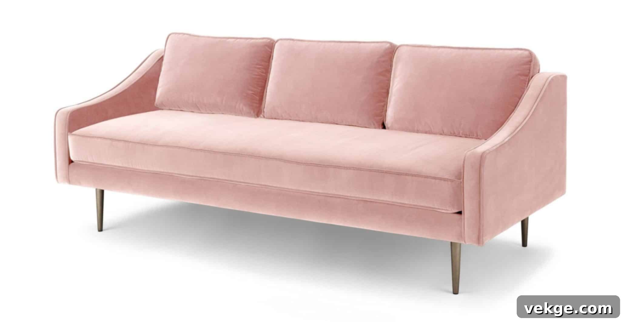 Mide century style Contemp blush pink sofa