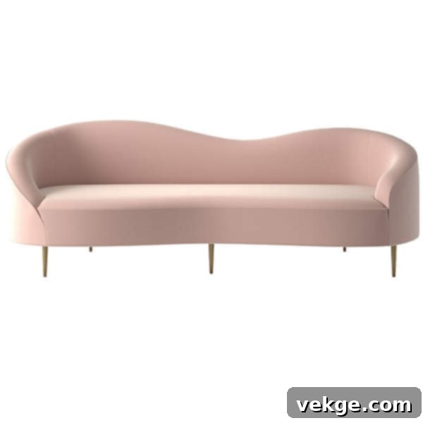 curvo dale blush sofa