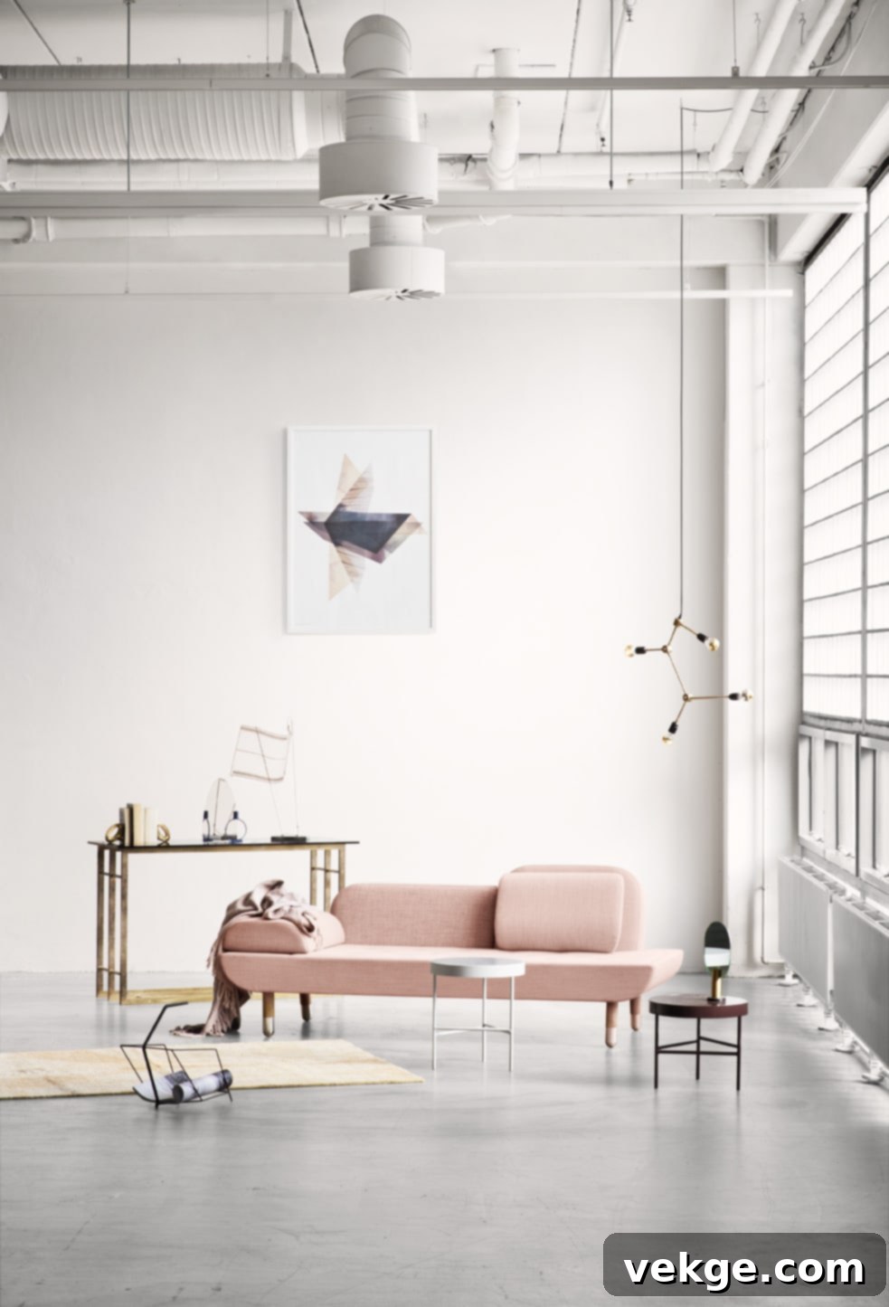 Contemporary Modern Pink Sofa