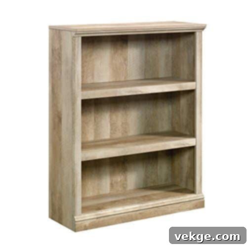 3-Shelf Lintel Oak Bookcase