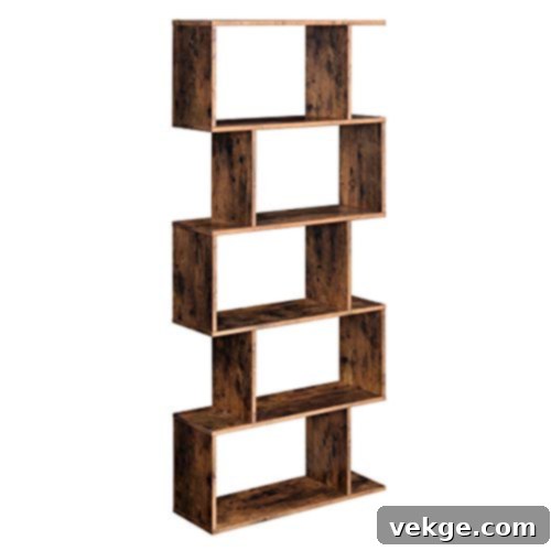 5-Tier Freestanding Display Shelf and Room Divider