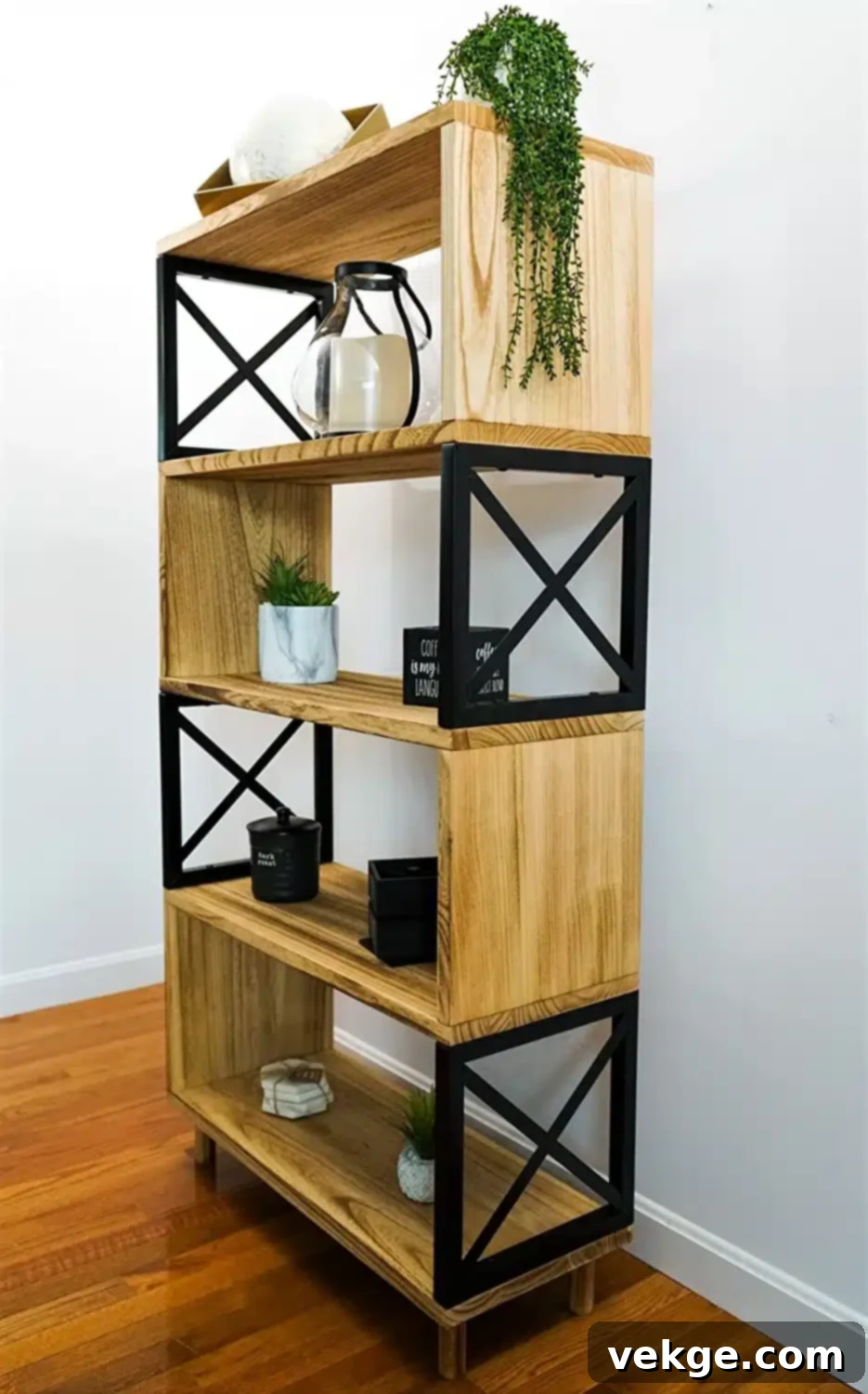 5-Tier Rustic Farmhouse Bookcase