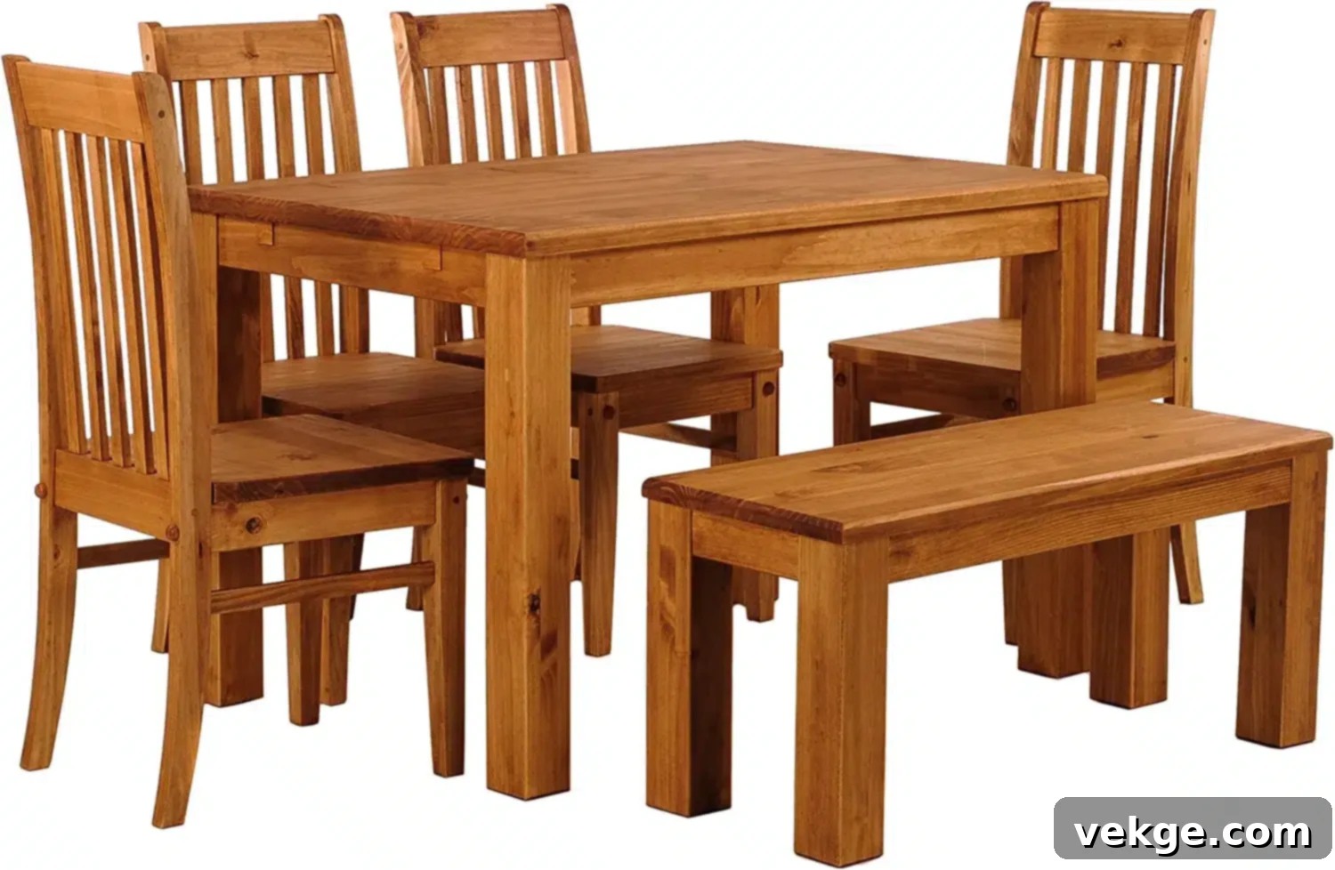 Solid Pine Pedestal Dining Table with Antique Finish