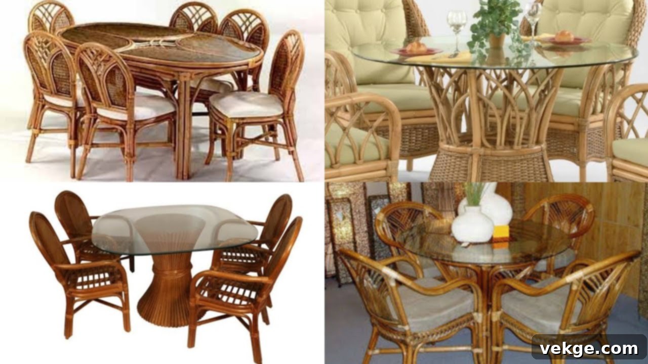 Cane Dining Table for Intimate Settings