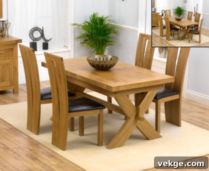 Oak Dining Table with Sculptural Mid-Century Style Legs
