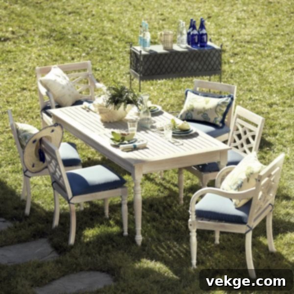 Ceylon Whitewash Dining Table with Baluster Legs