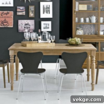 Molinaro Wooden Dining Table with Weathered Detailing