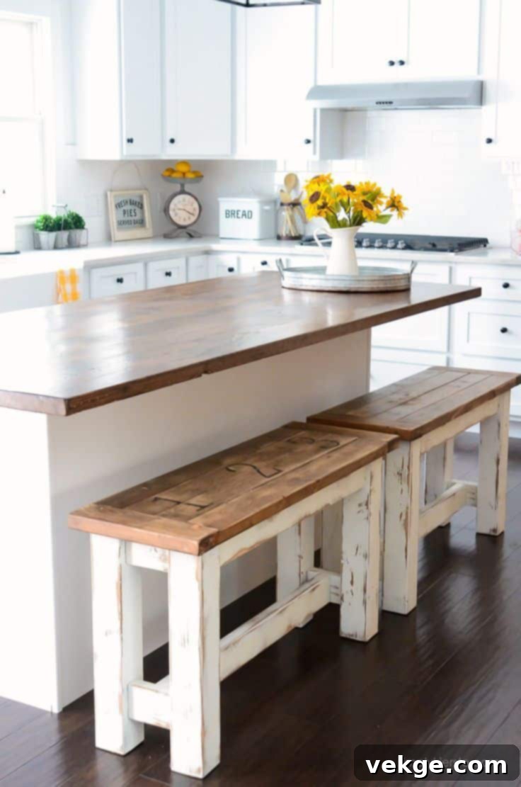 kitchen bench with a cushioned seat and rustic design