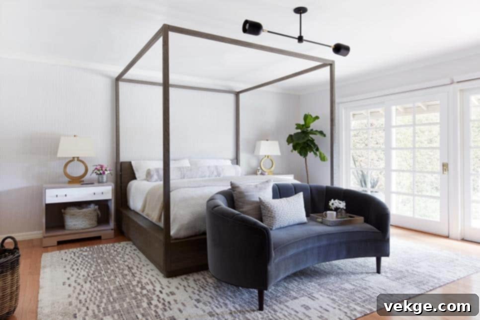 A comfortable armchair providing stylish and practical seating in a bedroom.