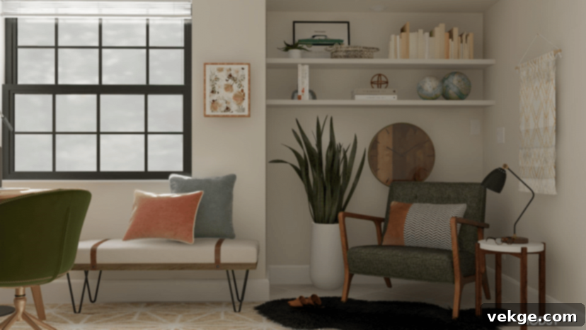 Cozy Mid-Century Reading Nook
