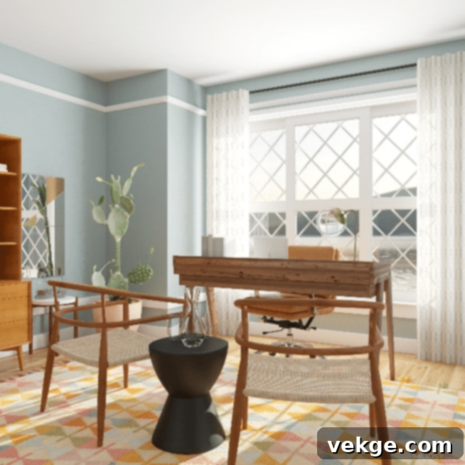 Mid-Century Earth Tone Office