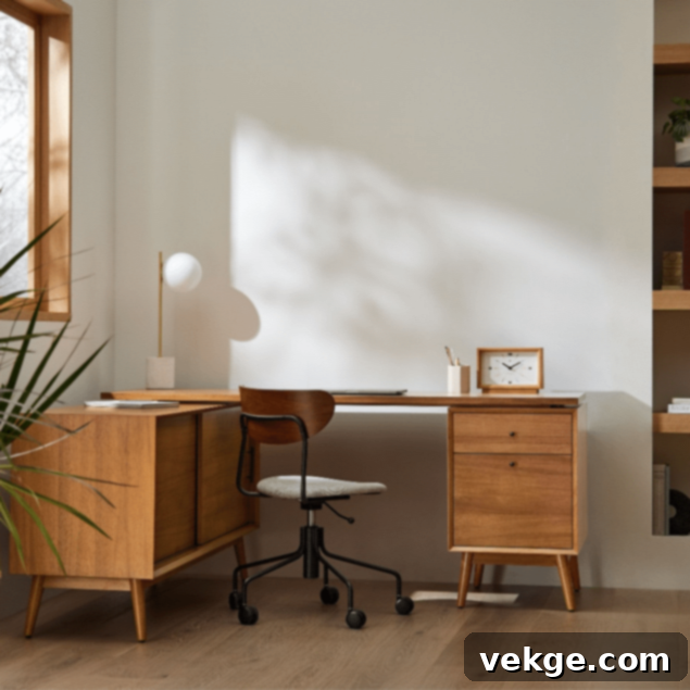 Mid-Century Modern L-Shaped Desk