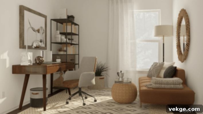 Mid-Century-Inspired Home Office