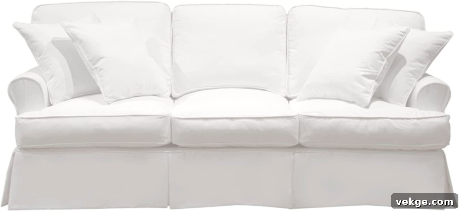 Horizon Slipcover Sofa - Cozy, durable t-cushion farmhouse couch