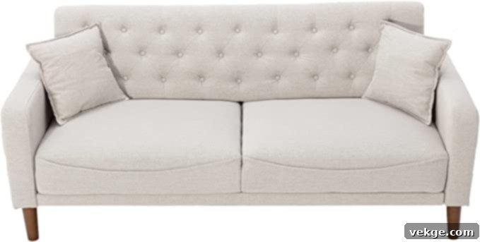 Aoowow Linen Fabric sofa - Apartment-friendly farmhouse couch