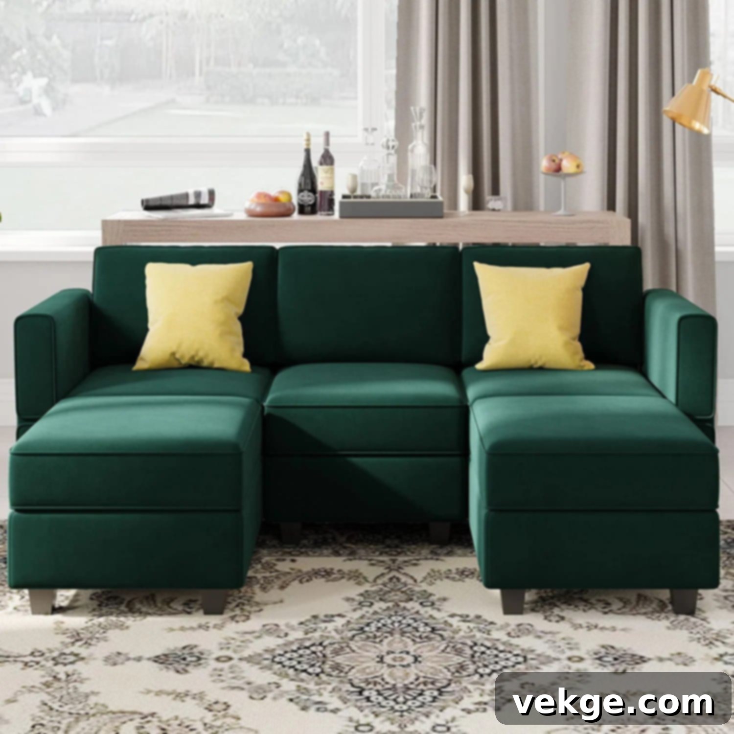 Belffin U-Shaped Sectional Sofa with Adjustable Armrests