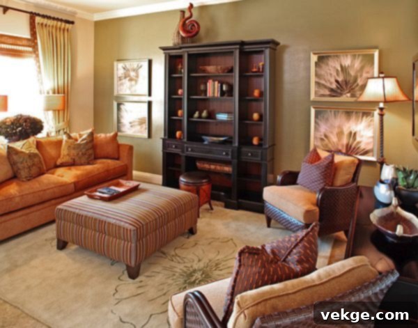 fall color accents to your living room