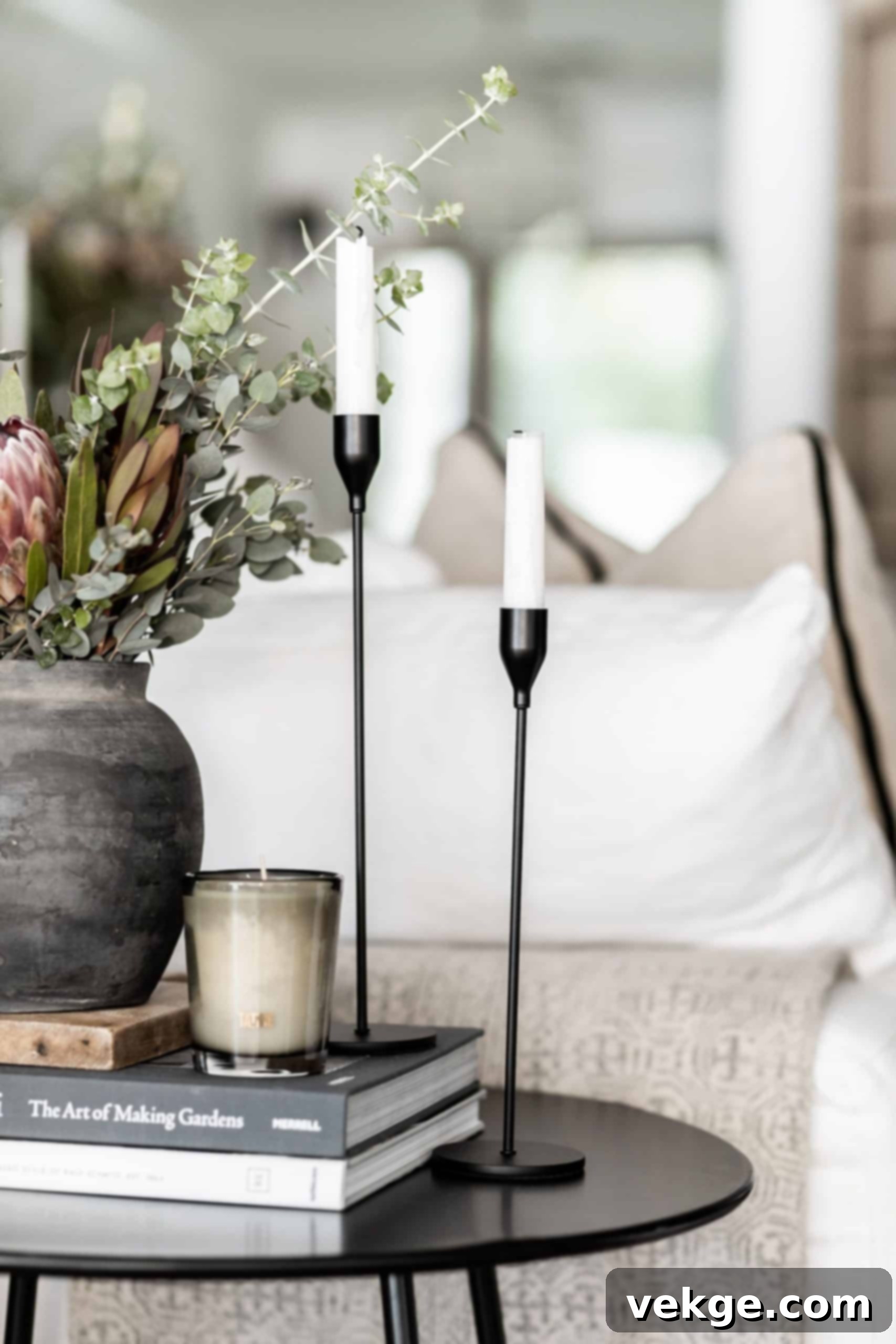 candlestick holders as fall decor