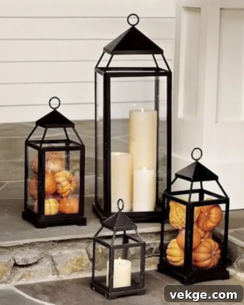 fall lanterns for outdoor and indoor decor