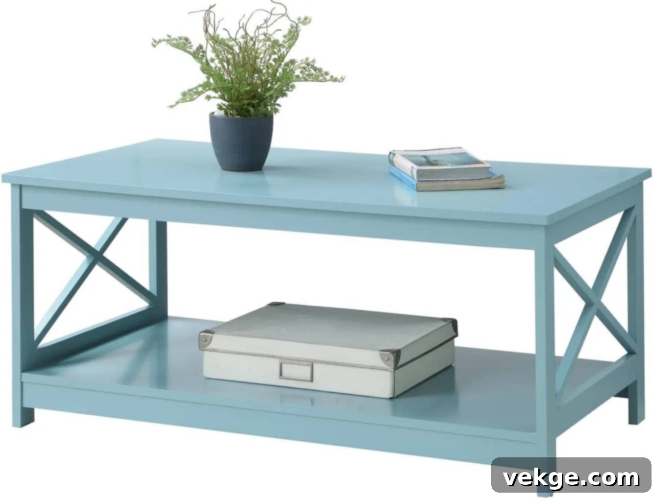 Sea Foam Green Coffee Table with Storage
