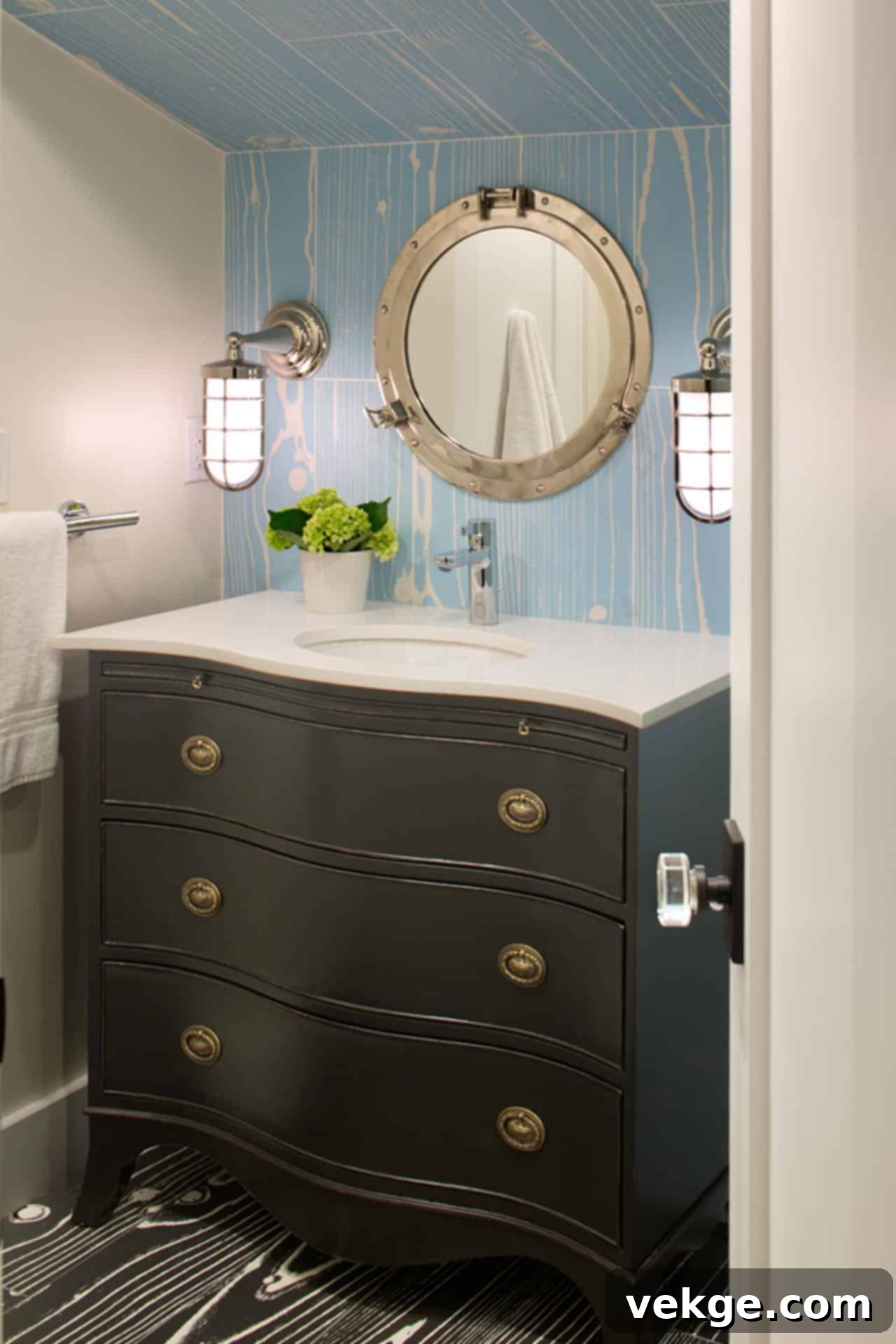 Powder room nautical touch