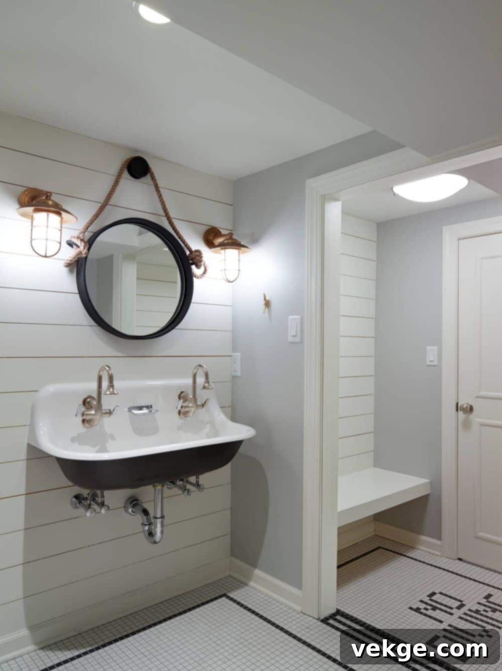 White shiplap walls
