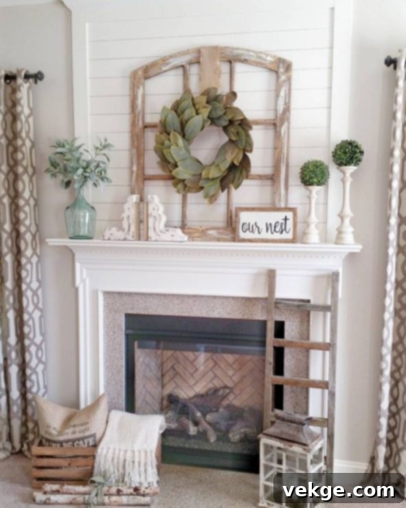 Cozy fireplace decorated with pumpkins, wood, and warm blankets for fall