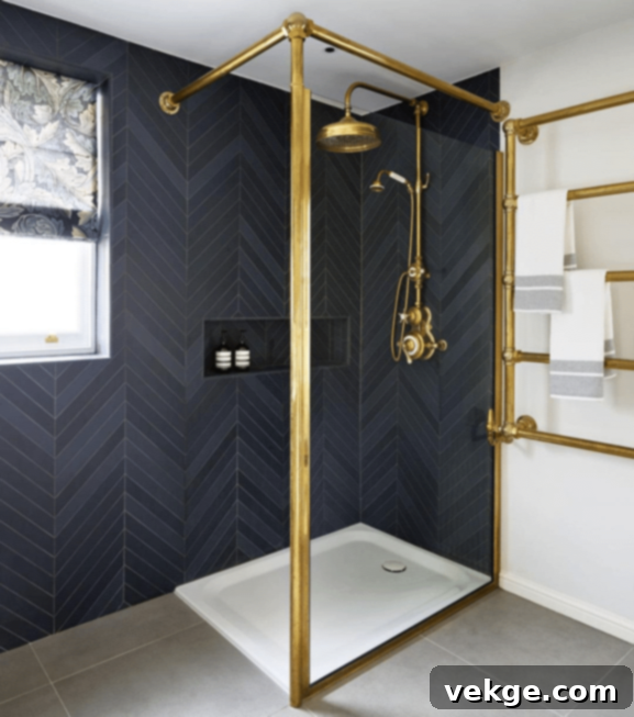 Chevron Tiles on bathroom Wall